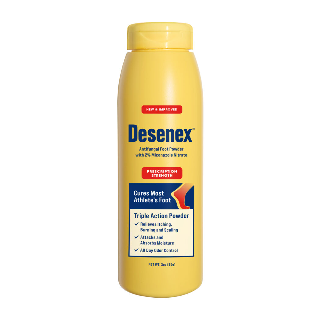 Front facing view of the newly designed Desenex Athlete's Foot Bottle.